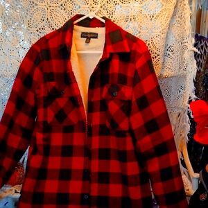 Madison Red and Black Utility Jacket with Classic Checkered Pattern